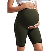 CRZ YOGA Butterluxe Maternity Biker Shorts 8" - Over The Belly Pregnancy Yoga Workout Womens Activewear Buttery Soft