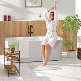 HITSLAM Non Slip Shower Mat 60x40 cm PVC Loofah Drain Fast Dry White view 8