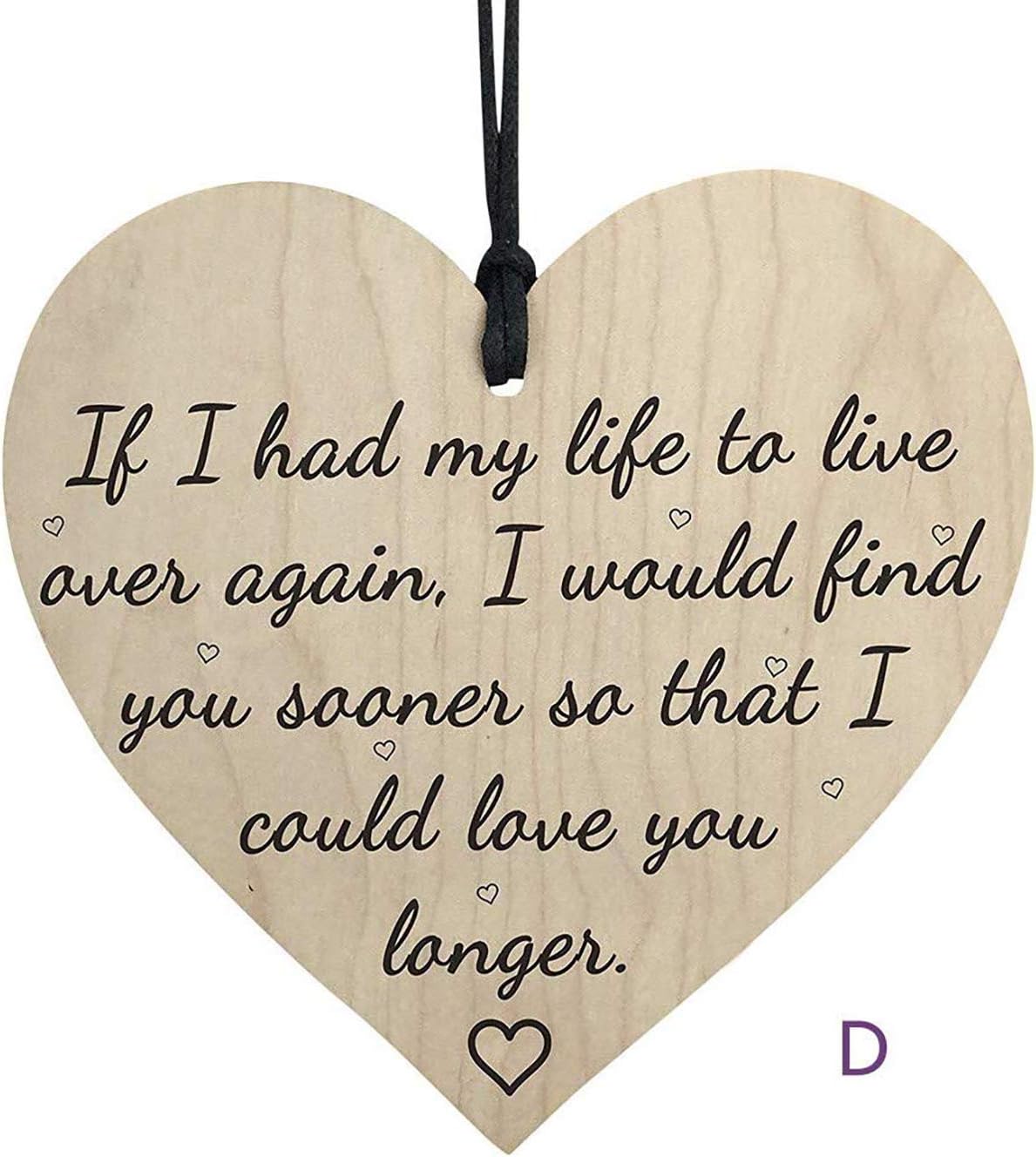 Myriad Choices Family Friendship Love Sign Wooden Plaque Sign Christmas Tree Topper Hanging Pendant Wine Tag Xmas Ornaments Party Supplies DIY Craft for Wedding Party Home Decoration Gifts -#4 (D)
