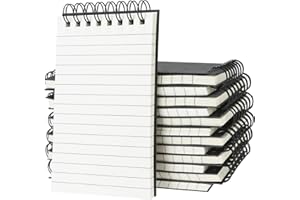 wavamawa 12 Pack Pocket Notebooks, 3x5 inch Small Notepads, Mini Spiral Notebook, Little Pocket Size, Lined College Ruled Paper, Memo Note Pads for Home, Office, School, Travel (Black)