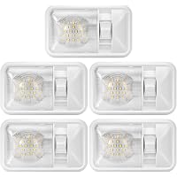 2 Pack RV LED Ceiling Lights - 12V Double Dome Lights With ON/Off Switch For Campers