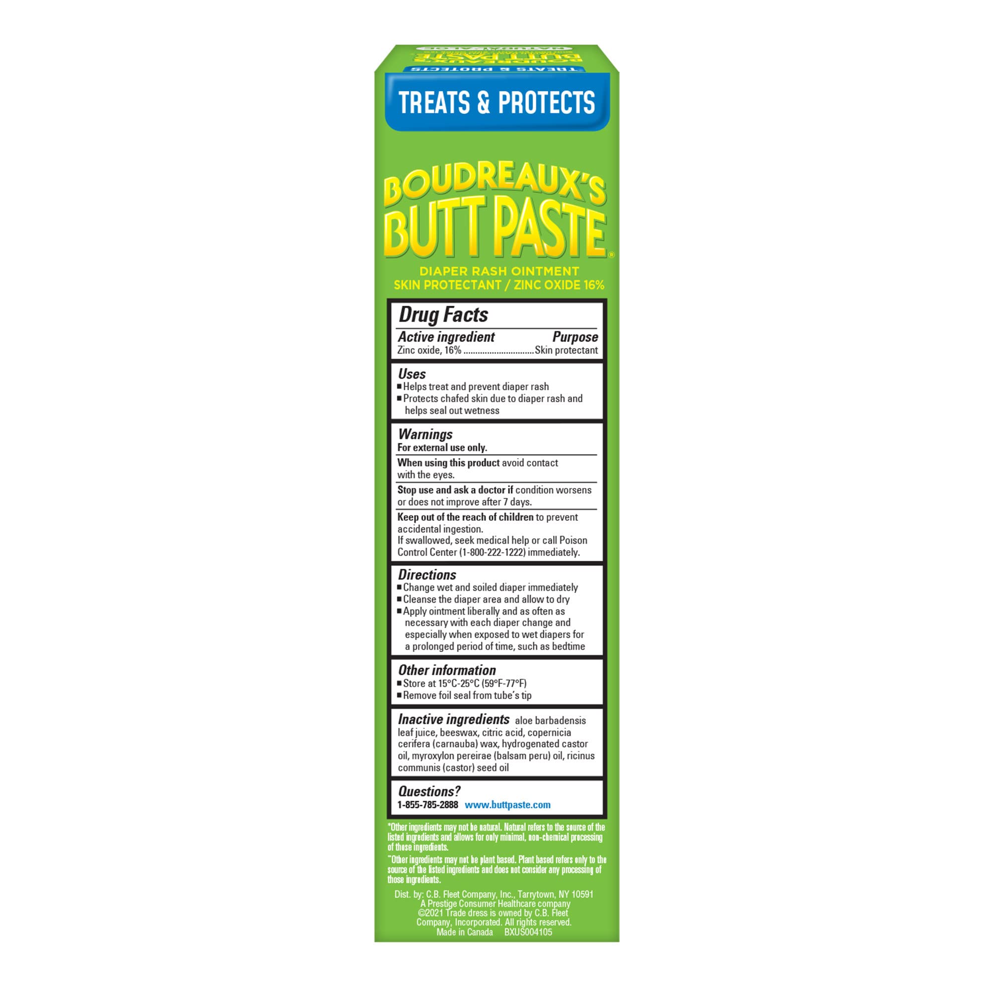 Boudreaux's Butt Paste Diaper Rash Ointment Variety Pack (1-4 oz Maximum Strength, 1-4 oz Natural Aloe)