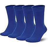 Sakusock Men's Colorful Combed Cotton Crew Socks Viscose– Dress Neon Vivid Color Crazy Fashion Socks 4-PACK