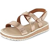 The Children's Place girls Baby Girls and Toddler Platform Sandals With Adjustable Ankle Strap
