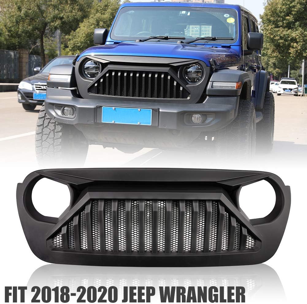JEEP Front Matte Black Angry Bird Grille Grid Grill Overlay