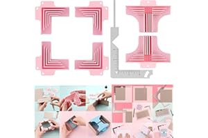 CYFUN DESIGN 7PCS Corner Guides for Chipboard Boxes,with 5-in-1 Book Cover Guide Metal Bookbinding Cover Tool for Box Making,Cartonnage Corner Holding Tool for Gluing Papers for 1mm,1.5mm,2mm and 3mm Thicknesses