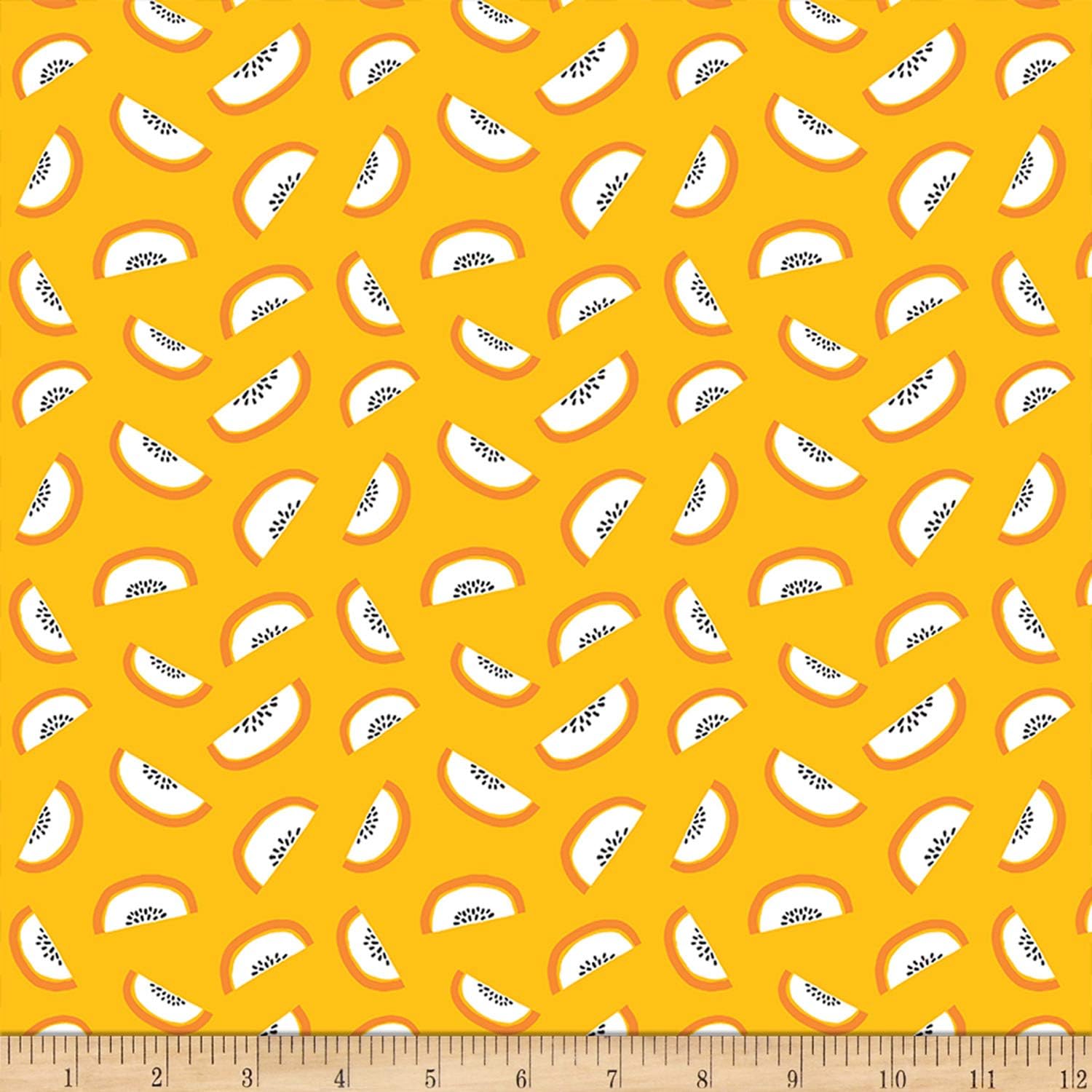 Paintbrush Studio Fabrics, Fabric, White/Yellow, by The Yard