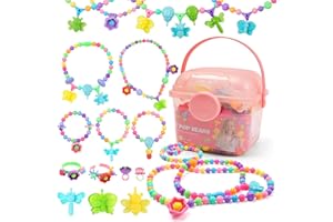 GILI Snap Pop Beads Jewelry Kit for Girls – 350PCS Insect DIY Bracelet Making Toy with Butterfly, Ladybug, Dragonfly – No Mess Craft Birthday Gift Age 4–8 – Crafts Kits with Storage Box