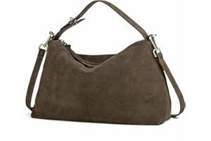 DONNAIN Premium Suede Leather Crossbody Bags for Women, Slouchy Suede Shoulder Bag with Adjustable Strap and Tote Handbag