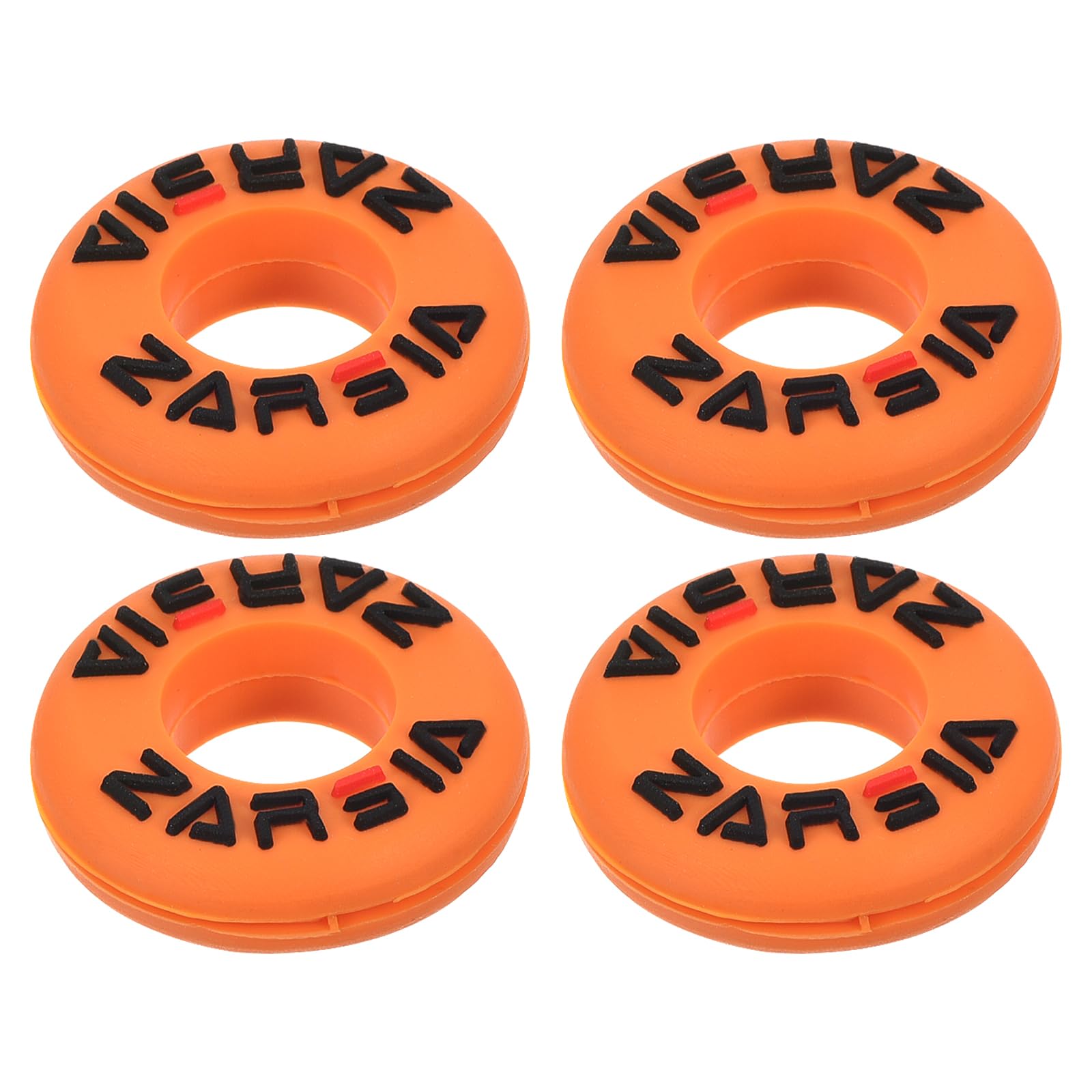 M METERXITY 4 Pack Tennis Vibration Dampener - Round Shock Absorber, Silicone Racket String Damping, Apply to Tennis Racket (8mm, Orange)