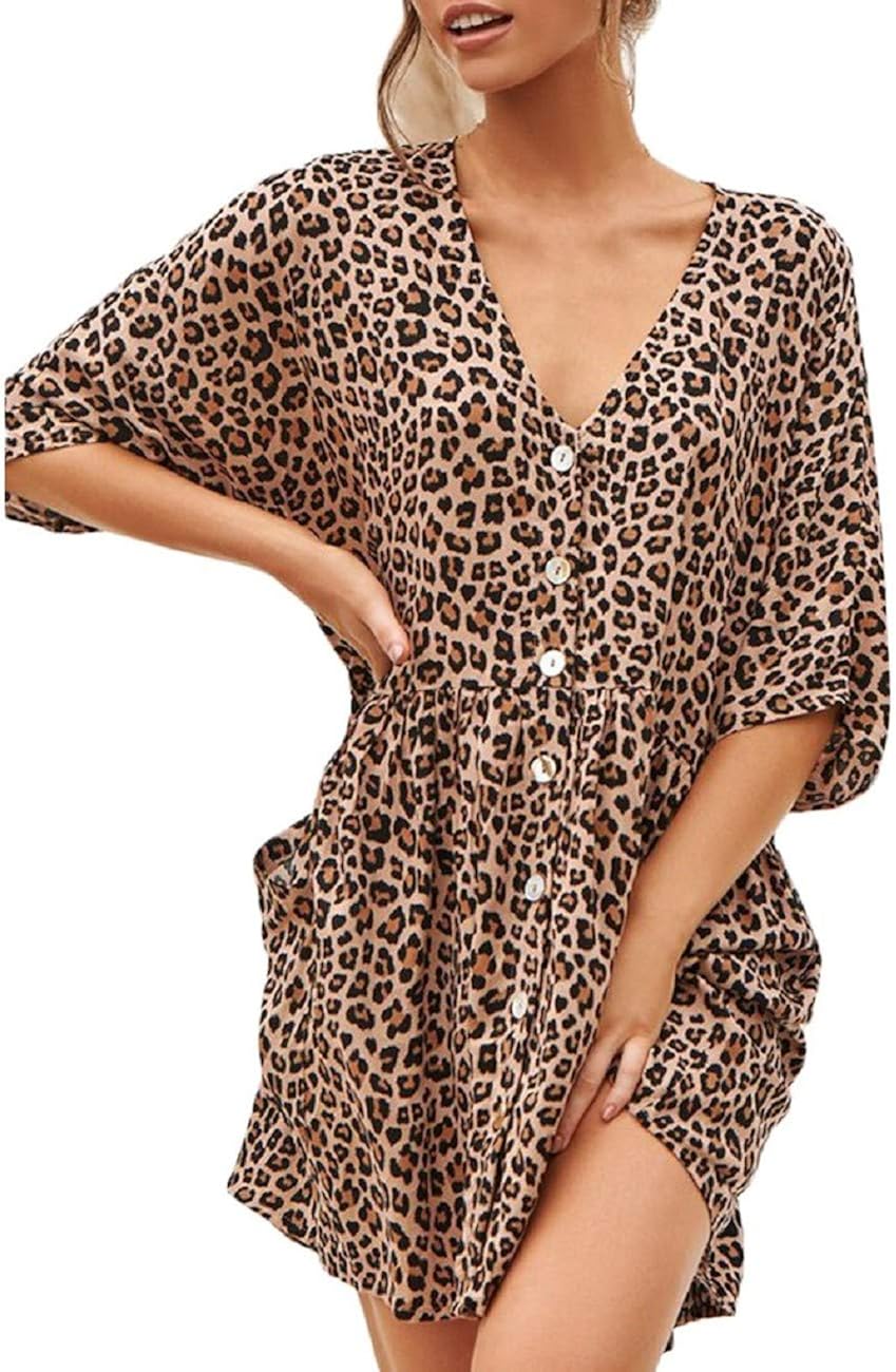 leopard batwing dress