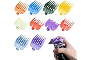 Hair Clipper Guards Set – 10-Piece Color-Coded Attachment Combs, Fits Most Clippers, Sizes from 1.5mm to 35mm, Durable Lightw