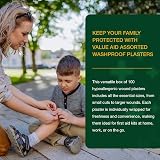 Value Aid Assorted Washproof Plasters 100 Pack Latex Free Hypoallergenic view 7