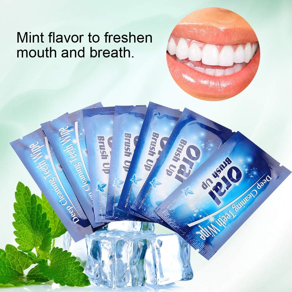 Teeth Cleaning Tools, Tooth Cleaning Wipes Clean Dirt Fresh Mint Flavor