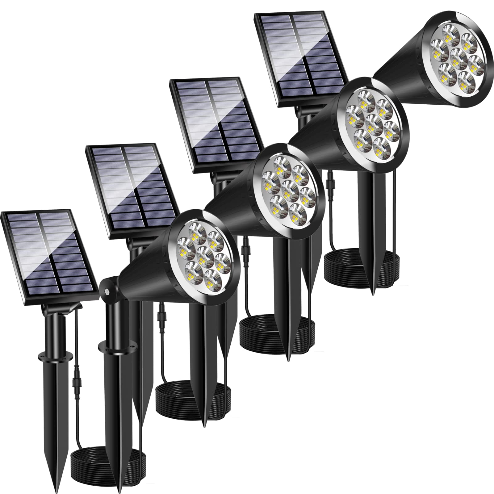 Photo 1 of MEIHONG Solar Spot Light Outdoor, Waterproof LED Landscape Lights Dusk to Dawn, 2-in-1 Solar Spotlight Solar Powered Accent Lights for Garden Porch Walkway Patio (4 Pack)