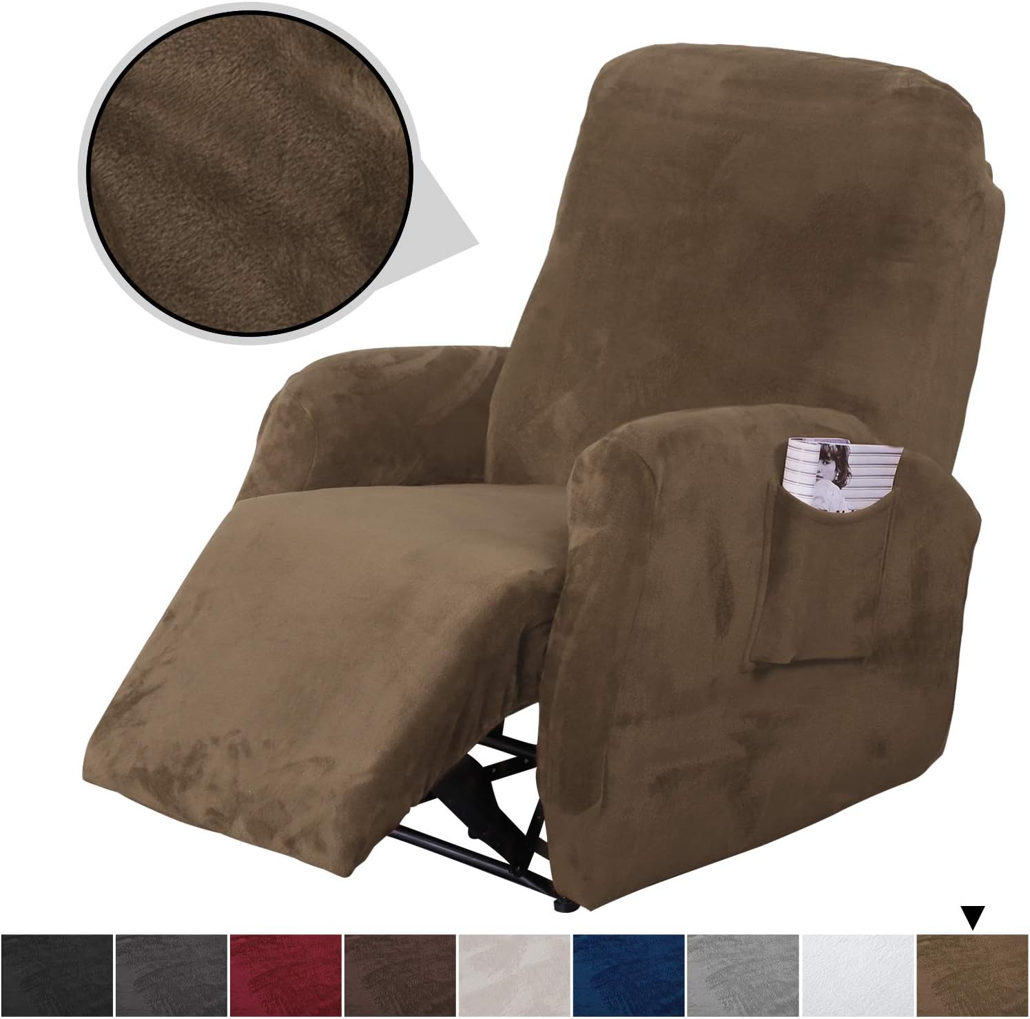 Rose Home Fashion RHF 4 Separate Piece Velvet Recliner