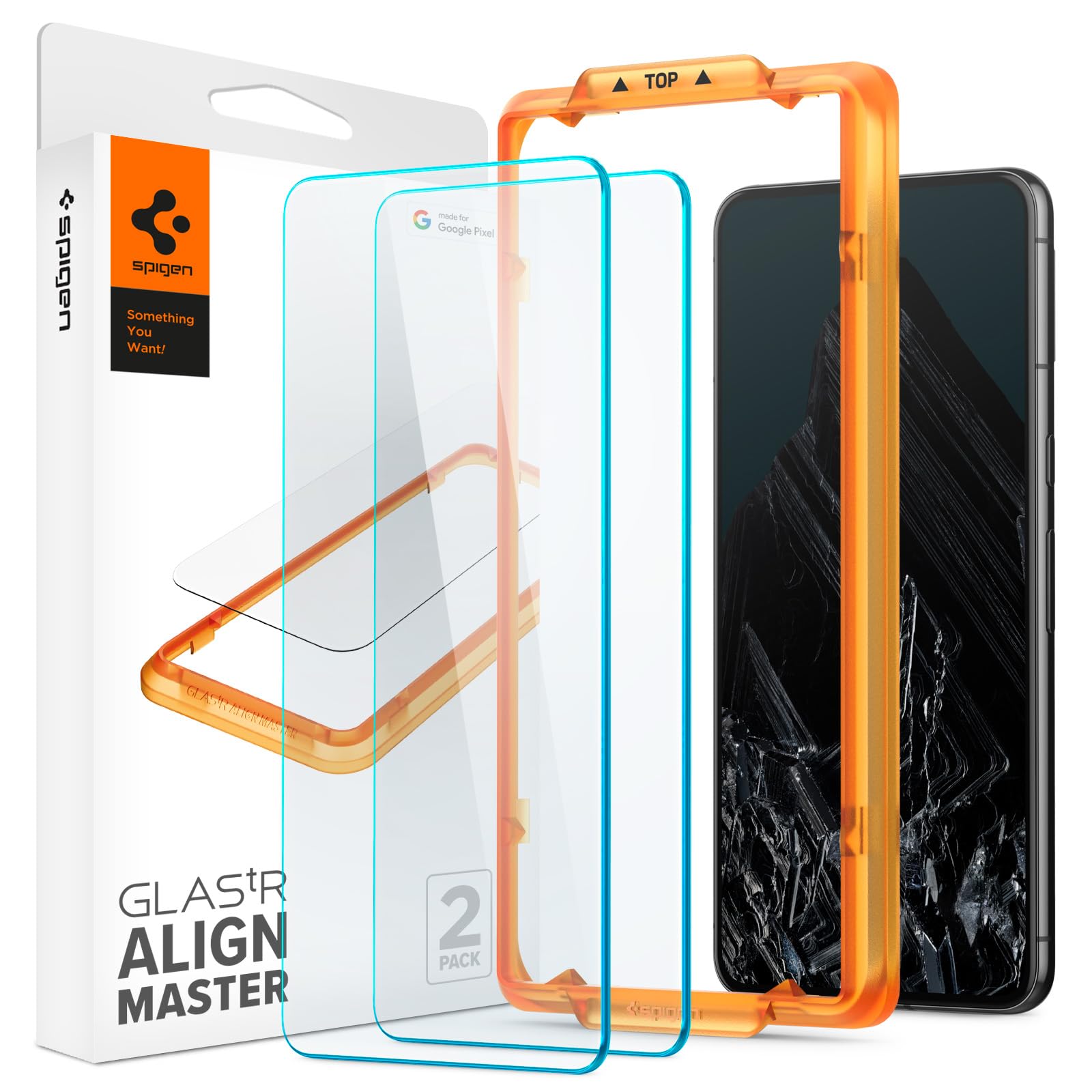 Spigen Alignmaster Tempered Glass Screen Protector for Pixel 8 Pro (2 Pack)
