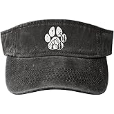 Sbztkngu Dog Paw Sun Visor Hat - Adjustable Empty Top Baseball Sun Cap for Dad Mom Men Women Black