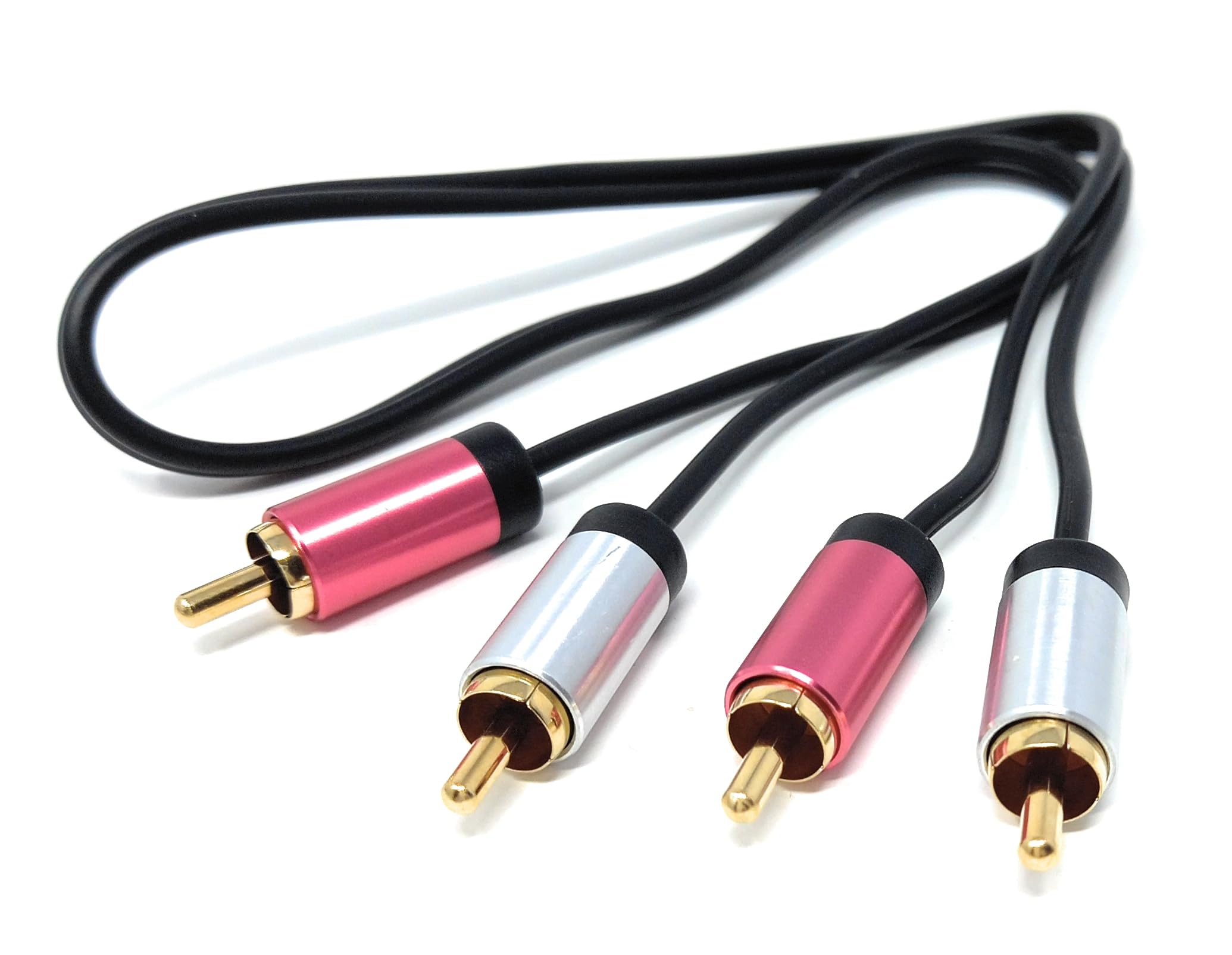 DRUT 0.5m 2 x Rca Male to 2 x Rca Male Phono Audio Stereo Cable for Subwoofer, Hi-Fi Home Theater, Hi-Fi Systems, DVD, CD Player, DJ Mixer, Turntable 1.6ft