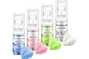 PANDALAB Edible Glitter Spray - Light Blue Light Green Light Pink Food Grade Dessert Decorating Shimmering Glitter for Drinks, Cake, Fondant, Chocolate, Icing (0.18oz/5g Bottle)
