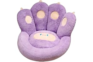 Ditucu Cat Paw Cushion Lazy Sofa Office Gaming Chair 20 inch Comfy Kawaii Plush Bear Paw Warm Floor Pillow Cute Seat Pad for Bedroom Decor Purple