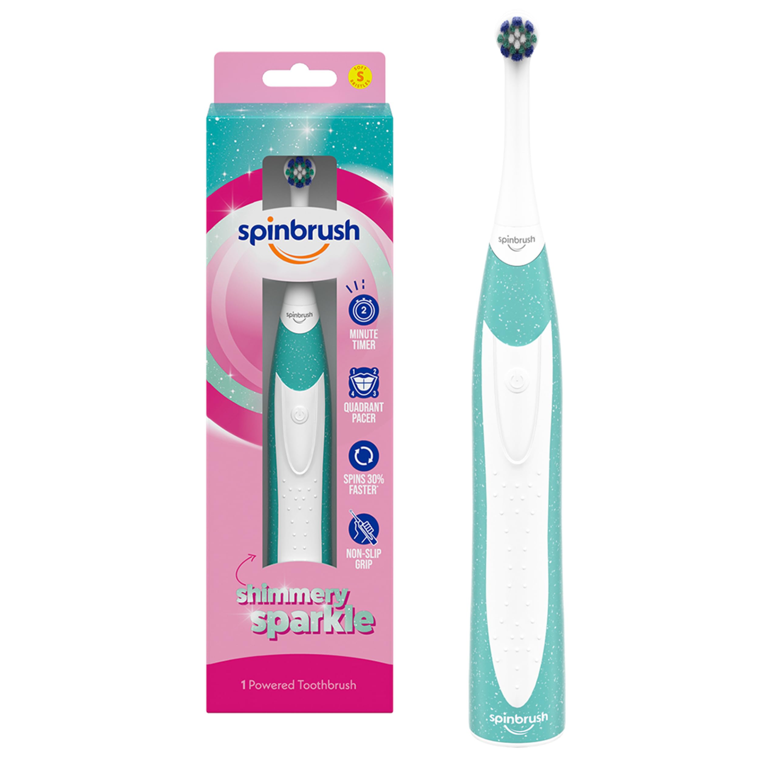 Photo 1 of Spinbrush Kids Electric Toothbrush, Shimmery Sparkle, Battery-Powered