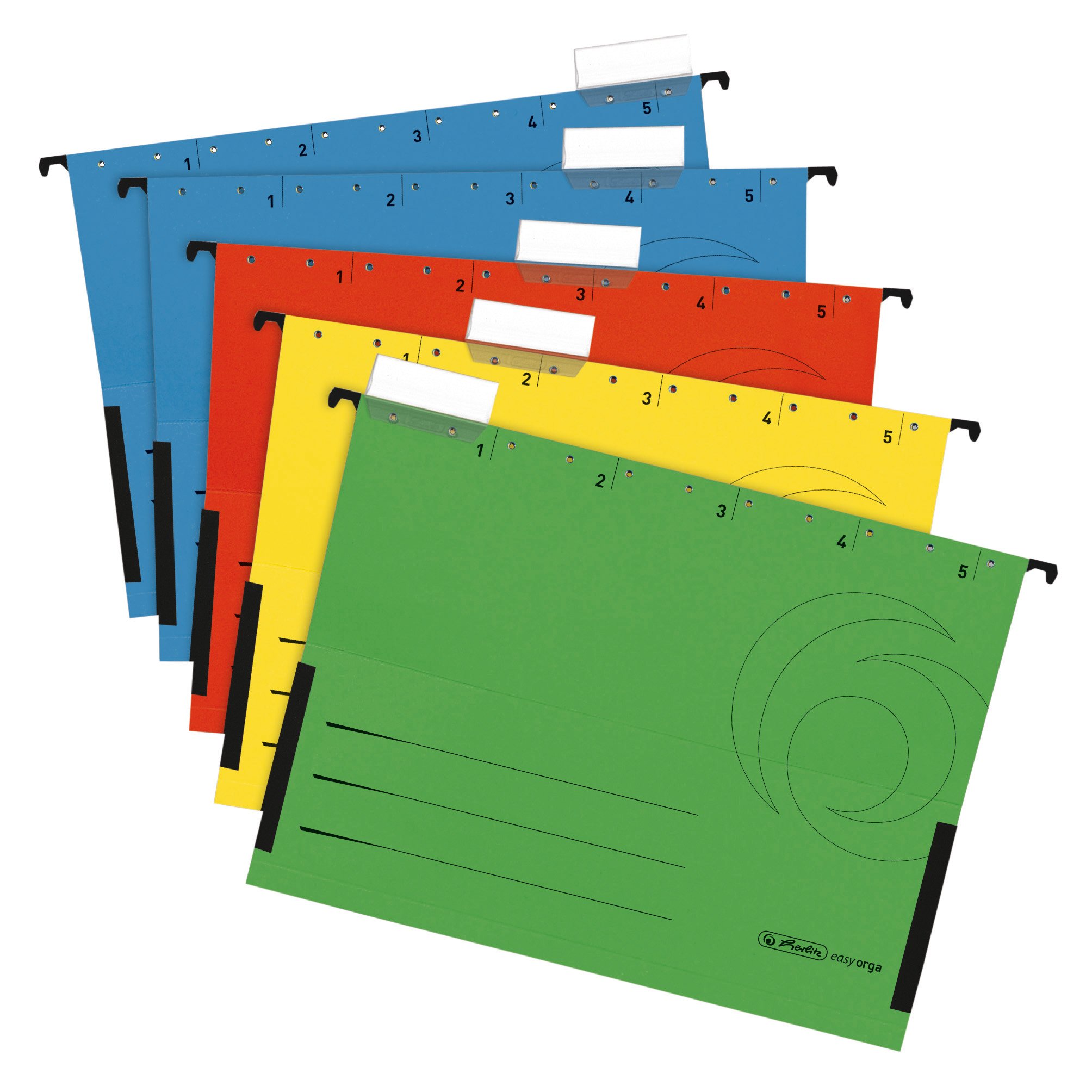 Herlitz A4 Suspension File Pocket - Assorted Colours (5 Pieces)