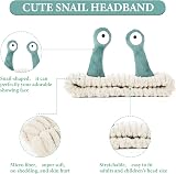Molain Face Wash Headband Green Coral Fleece Soft Non Slip Elastic view 3