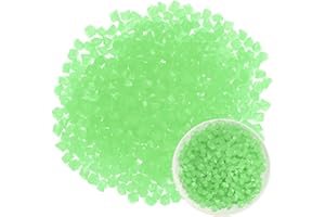 M METERXITY 850-Pack Glow in The Dark Rocks, 0.51" Resin Outdoor Garden Decorations Luminous Rhombus Stones for Garden Plants