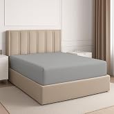 ARlinen 1 PC King Fitted Sheet Only, 12-Inch Deep Pocket, Light Grey | 100% Egyptian Cotton Bottom Sheet, Ultra-Soft, Breathable, All-Around Elastic, Secure Fit