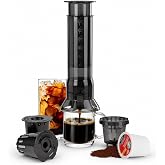 Camping French Press, Manual Coffee Press for K Cup Pods &amp; Ground Coffee | All-in-One Manual Coffee Brewer, 30s Brew, Less Bitterness, More Flavor, Portable Coffee Maker for Camping &amp; Travel