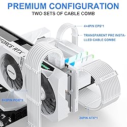 Sirlyr PSU Cable Extension Kit,Bright White Sleeved