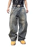 DFGIGT Mens Streetwear Hip Hop Baggy Jeans Wide Leg