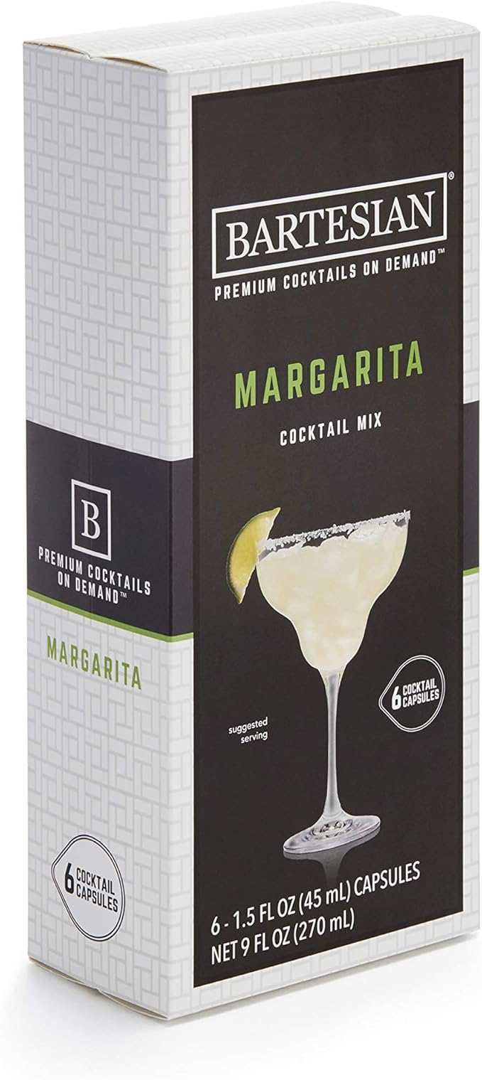 Bartesian Margarita Cocktail Mixer Capsules, Pack of 6 Cocktail
