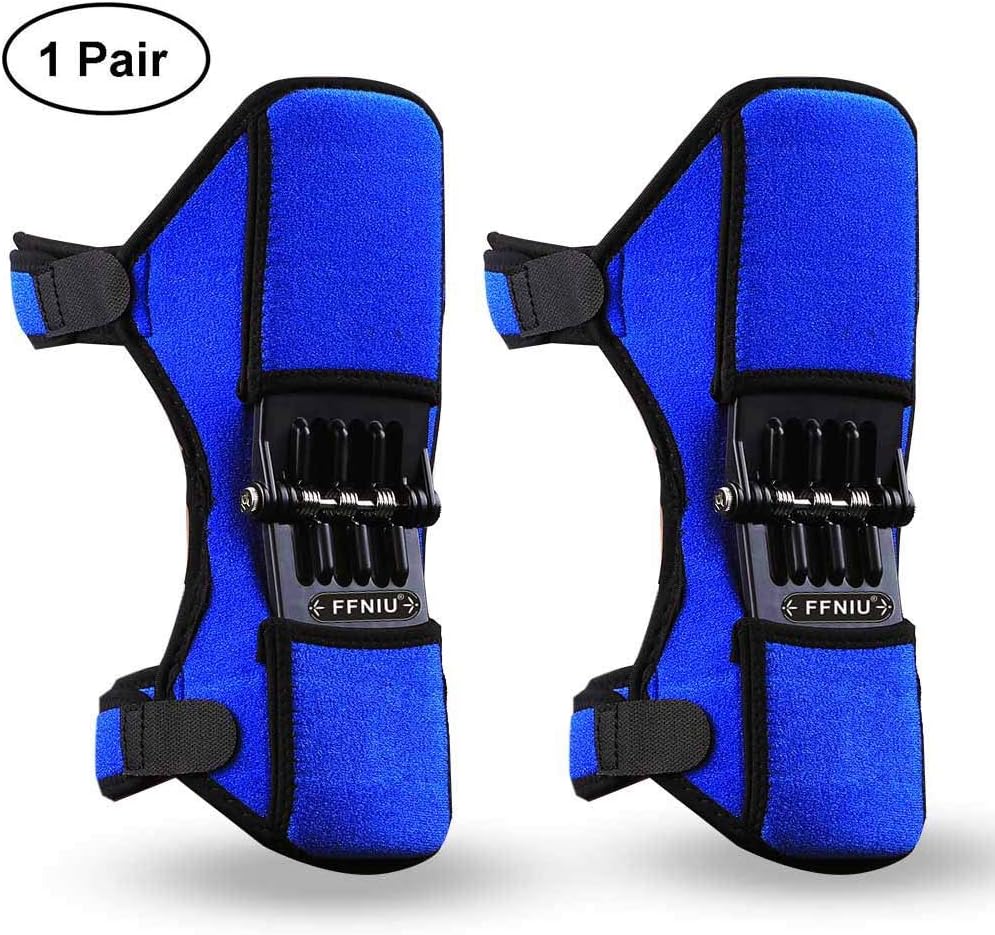 FFNIU Power Lift Spring Knee Pads Breathable Brace Knee Protection Booster Adjustable Bi-Directional Straps Powerful Support(1Pair)