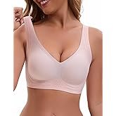 Womens Wireless Supportive Bra Push Up Seamless No Underwire Back Smoothing Full Coverage Bralette Soft Stretch Everyday Bra