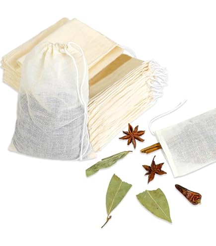 Sachet De The A Remplir Réutilisable Kitchencraft Spice Bags For Cooking, Loose Tea And Mulled Sachet Tissus - View #3