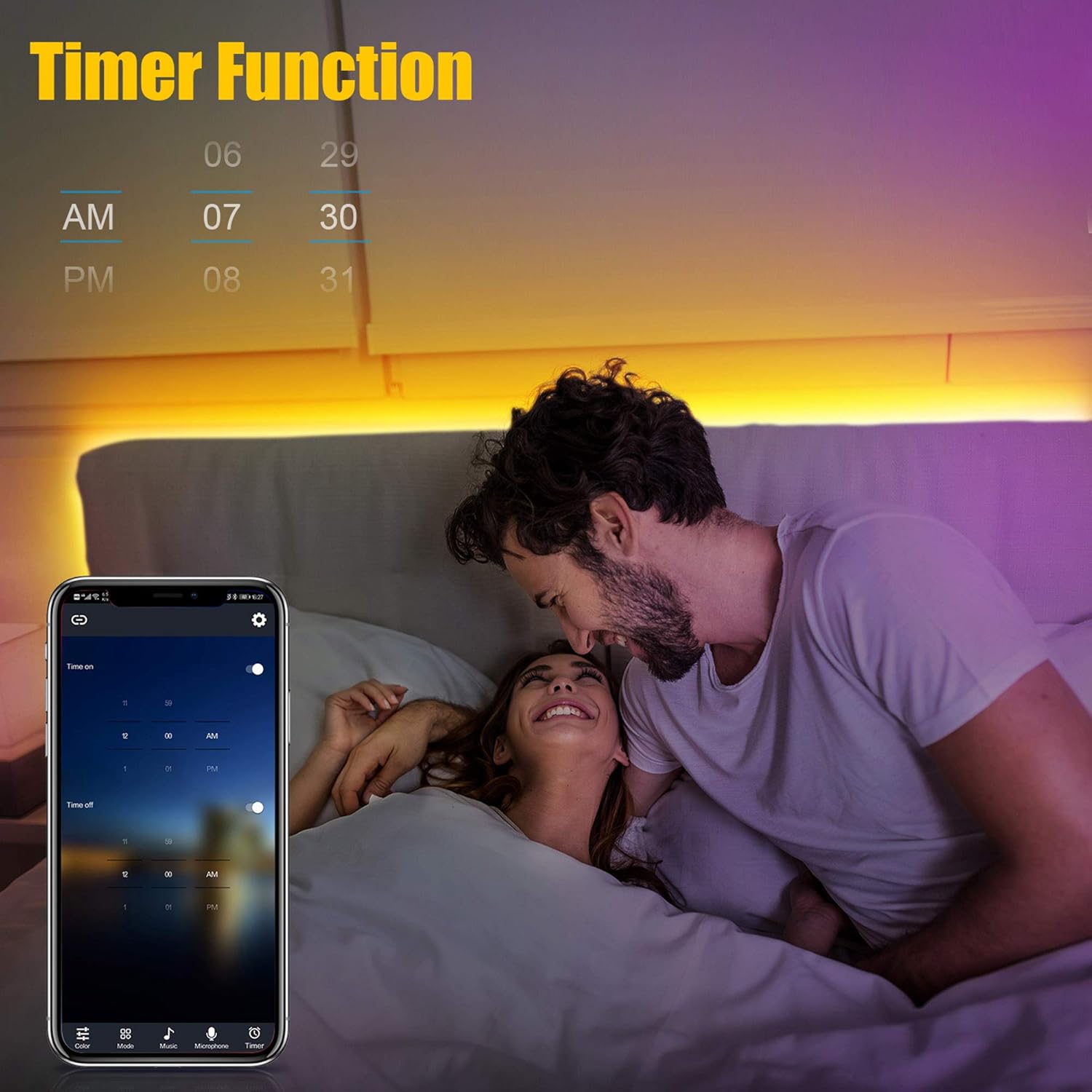 maylit Led Strip Lights, 32.8ft Bluetooth APP Controller RGB LED Light Strip, 5050