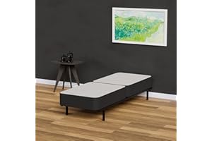 Treaton Wood Split Low Profile Traditional 4-inch Fully Assembled Foundation Set-Strong Structure – Luxurious Durable Bedding Twin Mattress Box Springs – Black