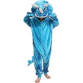 Loiahoer Kids & Teens Tie-dye Triceratops Onesie Costume Dino Halloween Costume