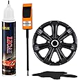Matte Black Rim Touch Up Paint, Car Wheel Scratch Repair Touch Up Paint Pen, Quick And Easy Wheel Scratch Repair, Universal Color Black Wheel Paint (Matte Black)