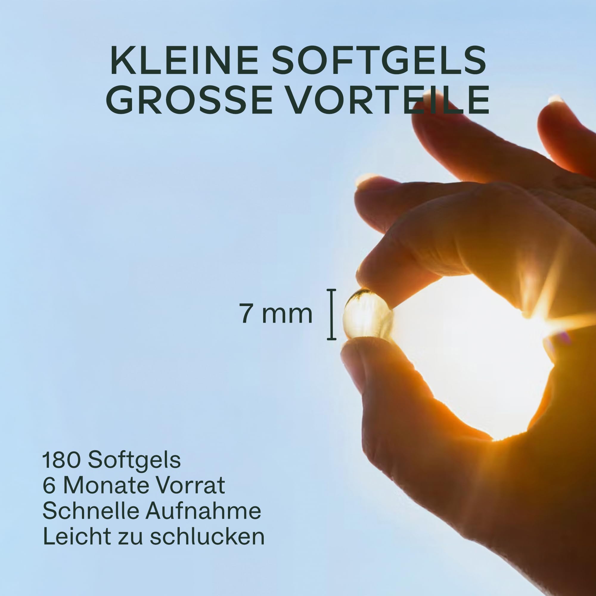 Vitamin D3 K2 hochdosiert mit nativem Olivenöl - Vitamin D 2000 IE + Vitamin K2 MK7 100μg - Sonnenvitamine Vitamin D K2 GMO-, gluten- und laktosefrei 180 Vitamin D3 K2 Kapseln hochdosiert 7