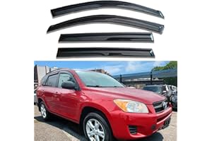 TONOYTIM Tape On Window Visors Rain Guards Car Sun Shade Vent for 2006-2012 Toyota RAV4,Side Window Vent Wind Deflectors & Visors,Sun Visor for Car,Smoke 4-Pieces Set