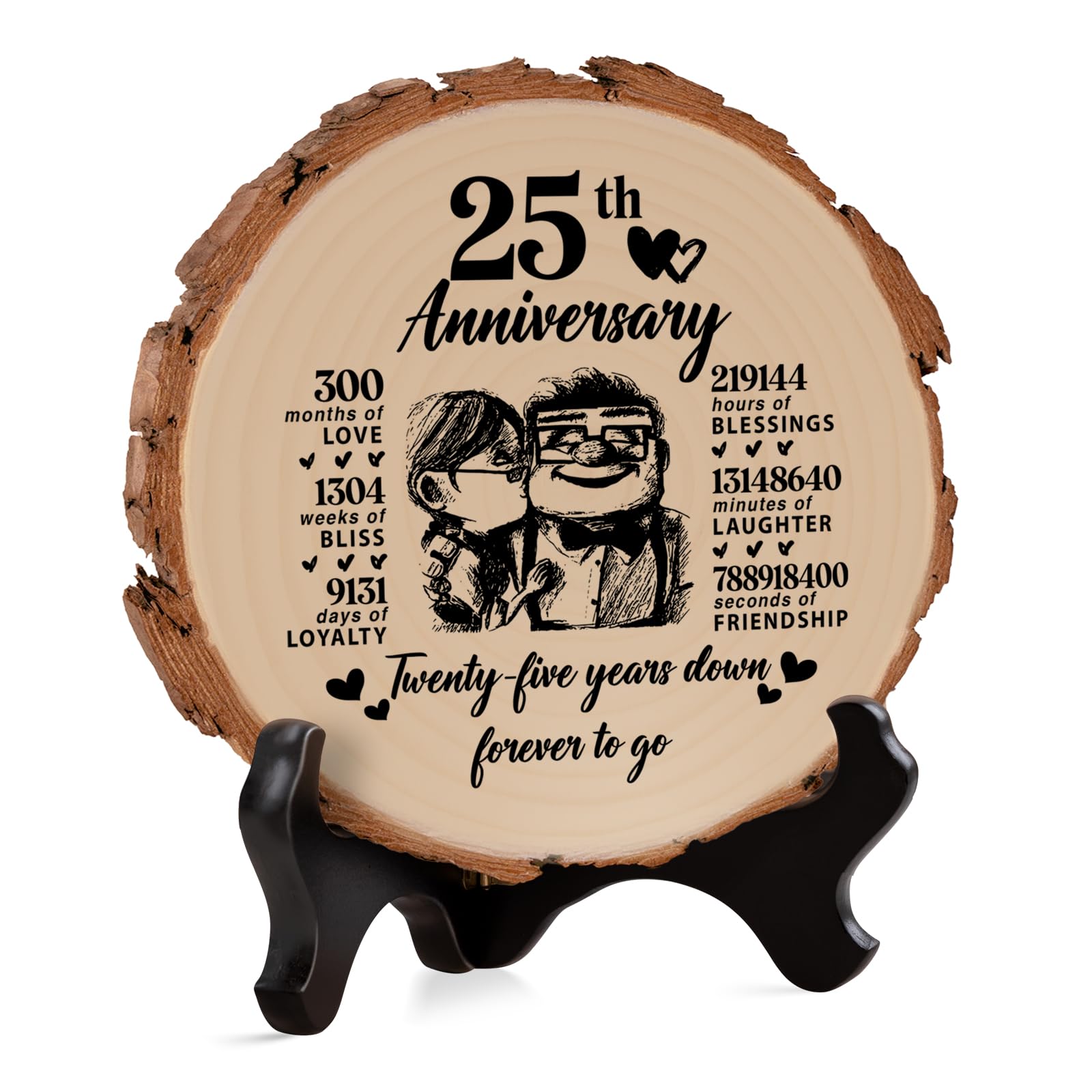 25th Anniversary Wedding Gifts for Wife from Husband, Silver Wedding Anniversary Unique Gifts, Silver Anniversary Plaque Gifts for Husband, 25th Anniversary Romantic Gifts for Him/Her