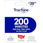Tracfone $39.99 Basic Phone Plan, 200 Minutes, 90 Days [Physical Delivery]