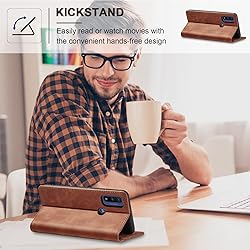 Jasonyu Flip Wallet Case for Moto G Pure,Leather