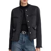 GOELIA 2026 Wool Blend Tweed Blazers for Women Fall Business Casual Knit Blazer Cropped Jacket for Work Daily Outwear