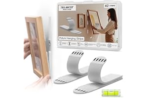 Picture Hanging Strips Heavy Duty, Trilancer 20 Pairs(40 Strips) Damage-Free Adhesive Wall Hanging for Picture Frames,Wall Art,Decorations, No Nails or Tools Needed, Clean Removal for Smooth Surfaces