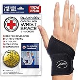 Dr. Arthritis Doctor Developed Copper Wrist Wrap/Wrist Brace for Carpal Tunnel Support, Tendonitis, Golf, Tennis -F.D.A Medic