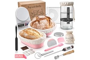 𝟐𝟑 𝐩𝐜𝐬 Sourdough Bread Baking Supplies | 9" Round & 10" Oval Banneton Proofing Basket Set | Bread Proofing Basket -Sourd